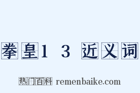 拳皇13近义词是什么意思的图片